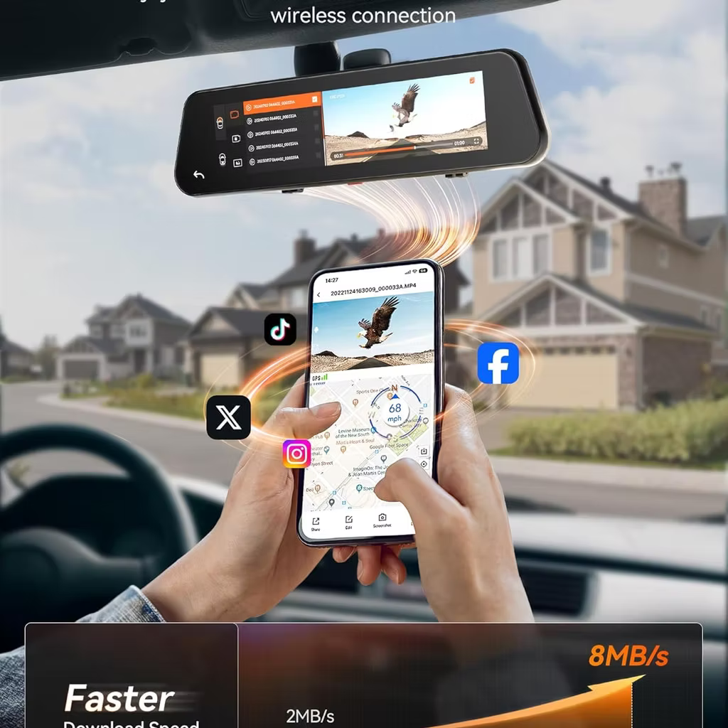 WOLFBOX G900 PRO Mirror Dash Cam 電子後視鏡及行車記錄儀 香港行貨 兩年保養 套裝連安裝服務