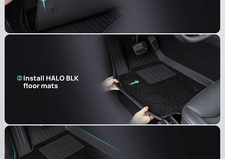 HALOBLK Model 3 Highland (2024+)專用全包圍防水腳踏墊(連毛毯)右軚版(現貨)