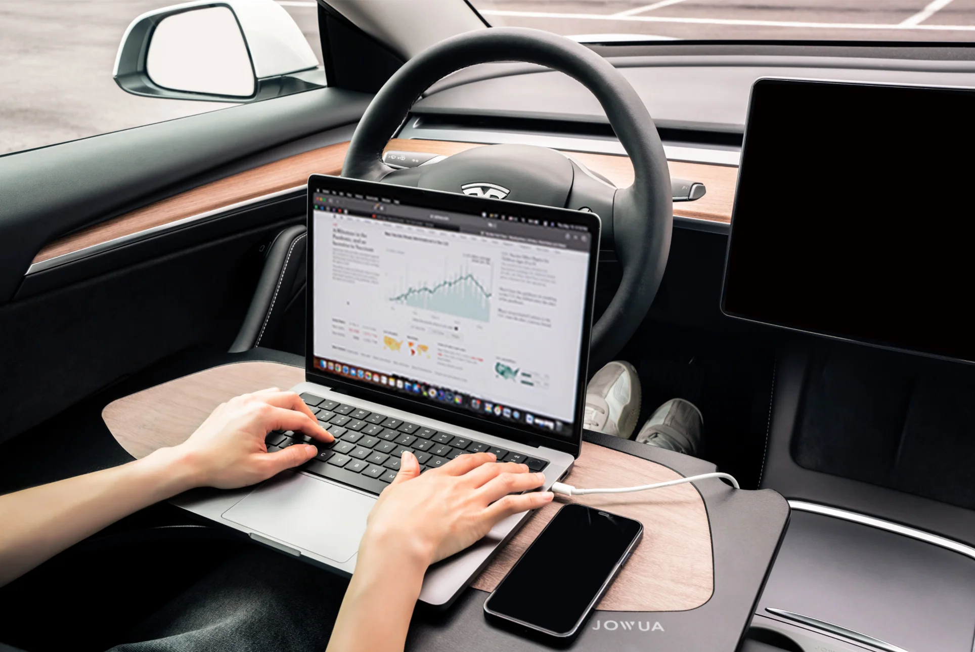 Jowua Foldable Car Tray for Tesla