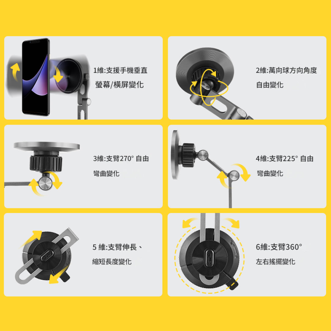 3W Model 3/Y 隱藏式磁吸手機吸盤支架