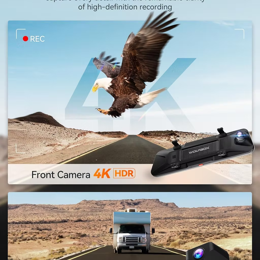WOLFBOX G900 PRO Mirror Dash Cam 電子後視鏡及行車記錄儀 香港行貨 兩年保養 套裝連安裝服務