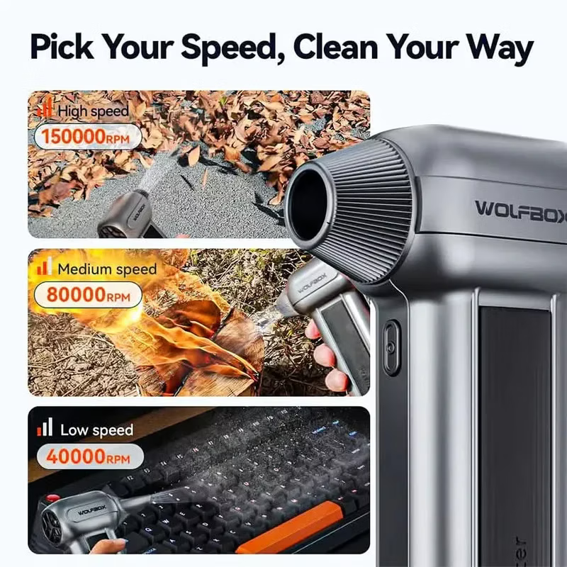 WOLFBOX MF100 Compressed Air Duster - Super Power Electric Air Duster 強力風槍