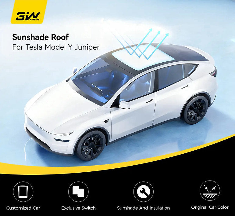 3W UV Heat Insulation Foldable Car Sunshade 灰色 for Tesla Model 3 Highland&Y Juniper(現貨)