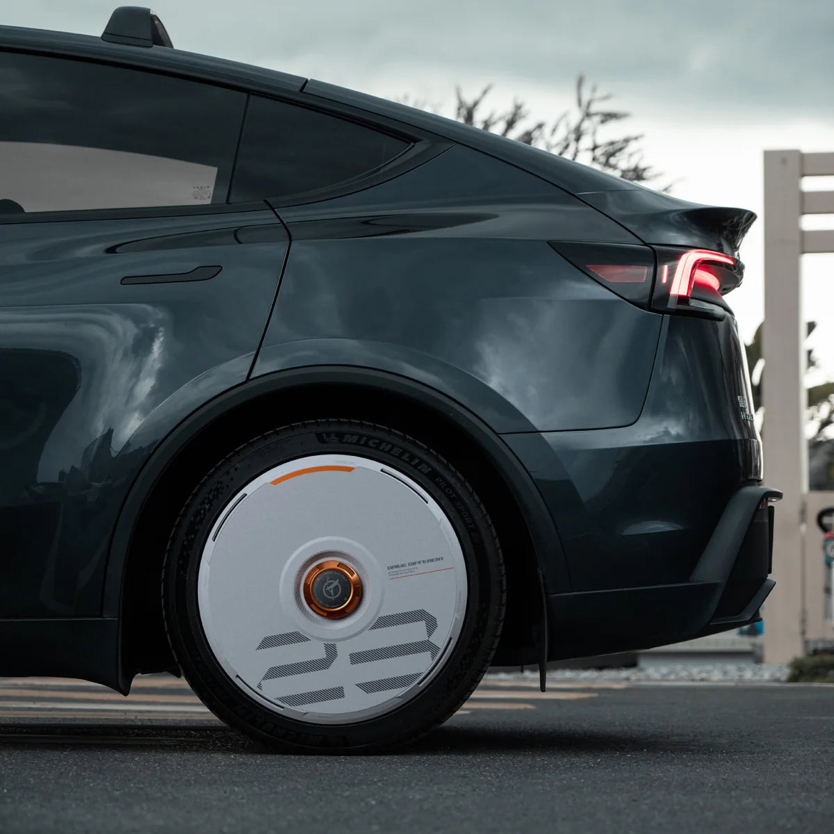 HALODISC 2 Wheel Covers for Tesla | Custom Numbers